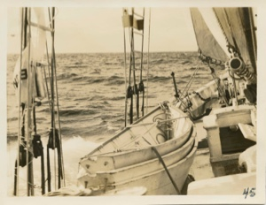 Image of Bowdoin on starboard tack